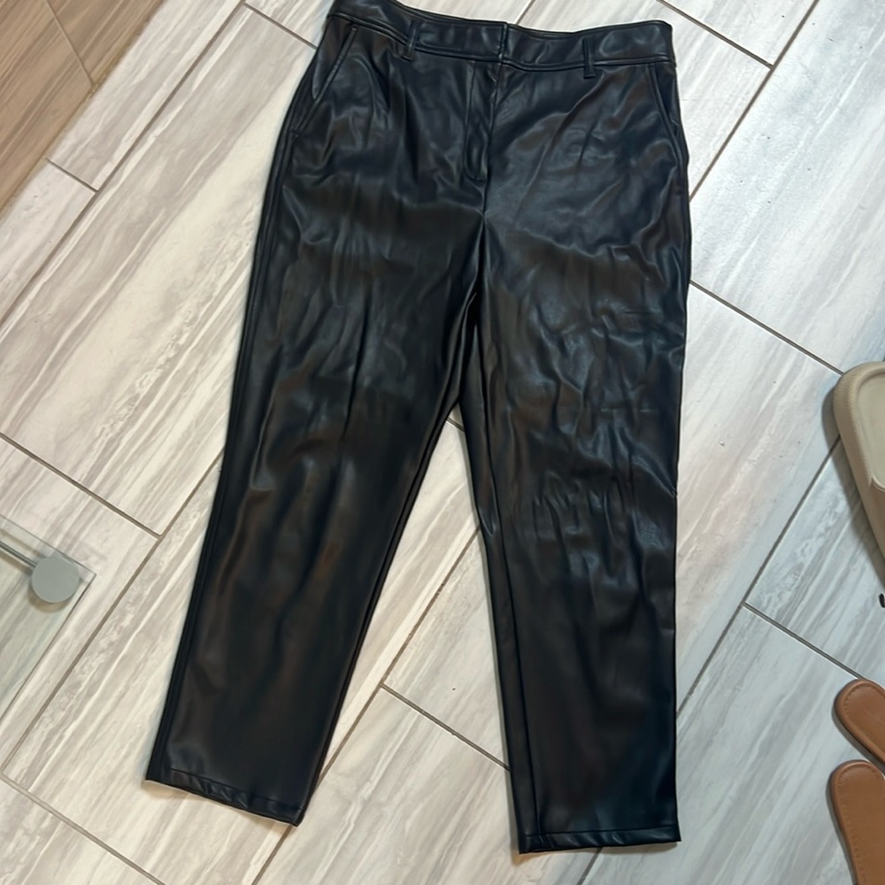 Loft Leather Straight Leg Pants